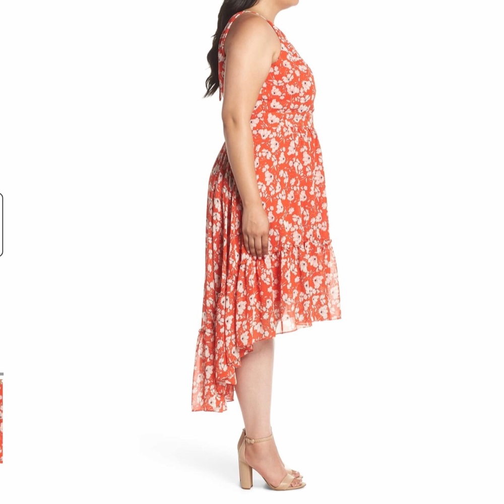 Eliza J Ruffle Hem Halter Neck Chiffon Dress - Picture 3 of 4